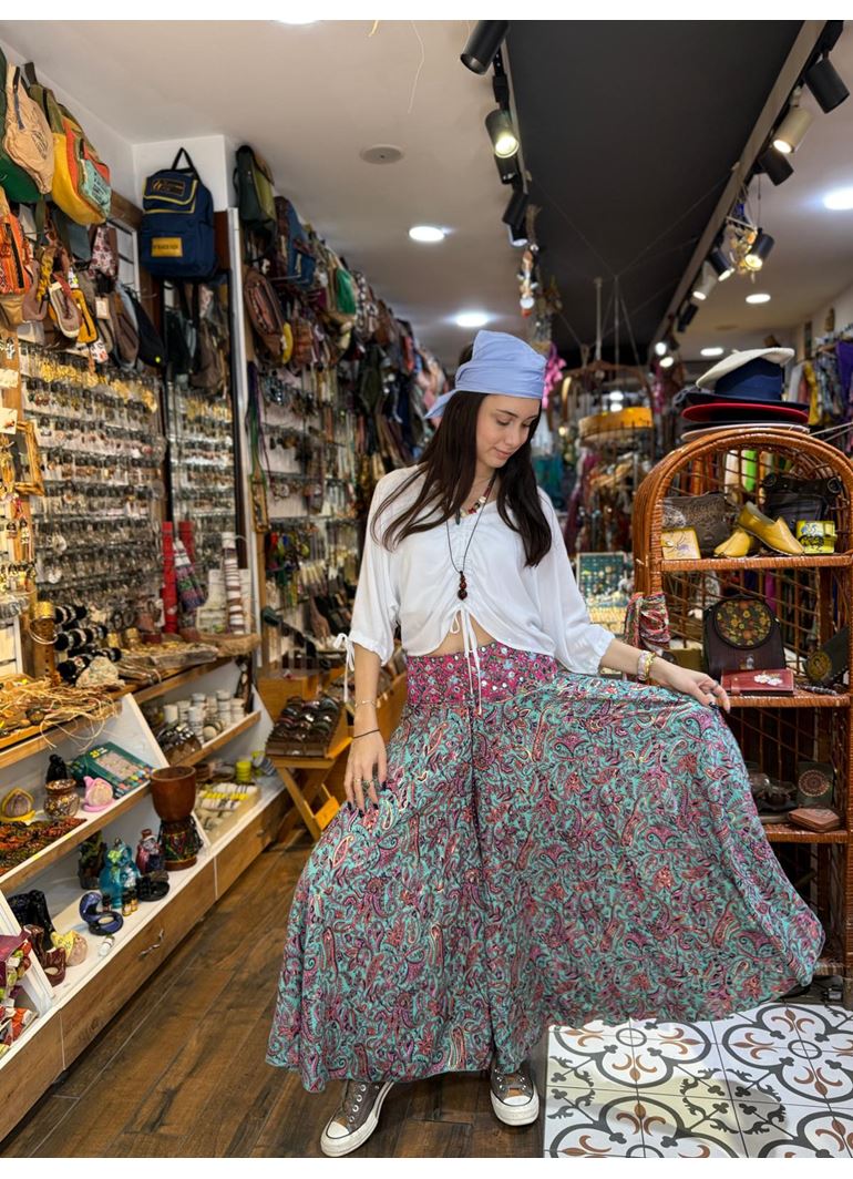 İpek Önü İşlemeli Pantolon