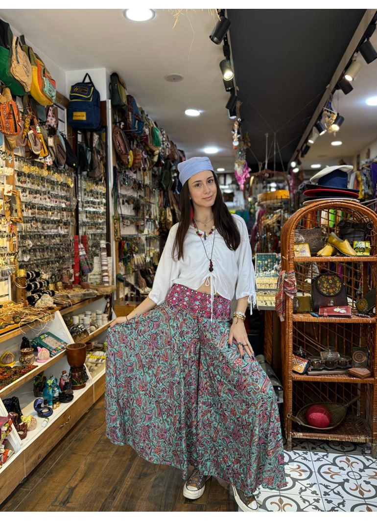 İpek Önü İşlemeli Pantolon