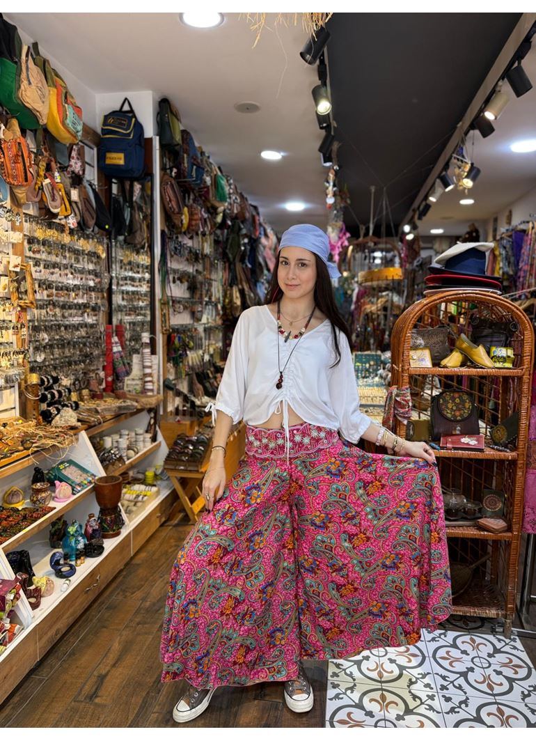 İpek Önü İşlemeli Pantolon