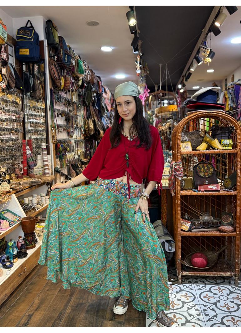 İpek Önü İşlemeli Pantolon