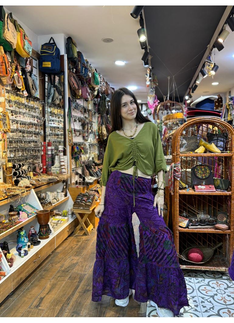 Nepal Tasarım Pantolon Mor