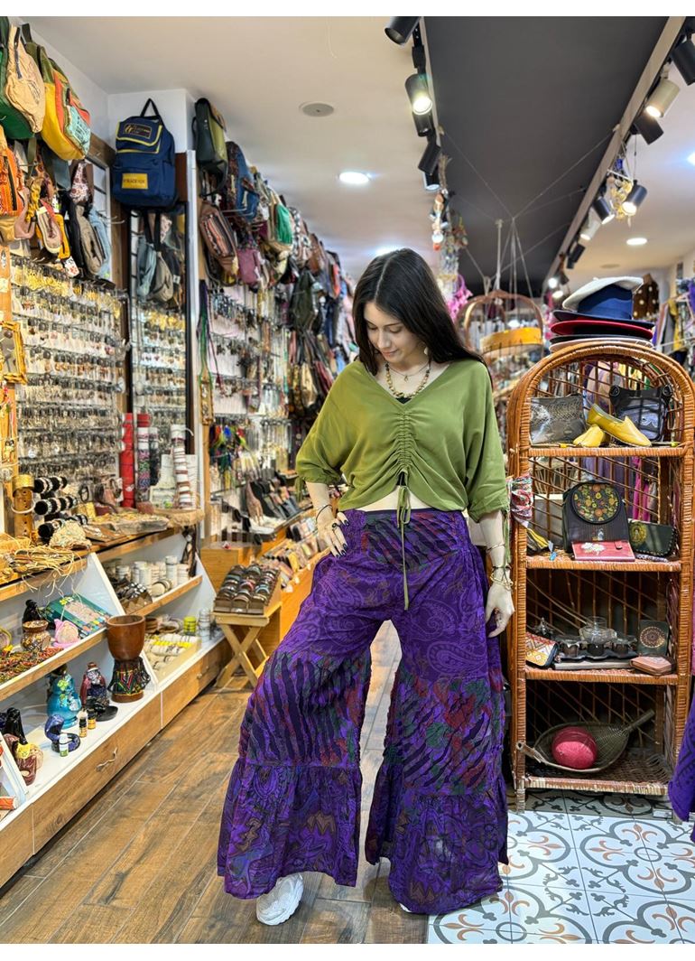 Nepal Tasarım Pantolon Mor