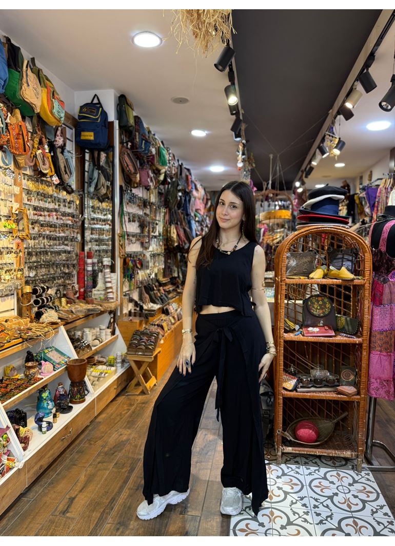 Bohem Beli Lastikli Düğmeli Siyah Tulum Elbise