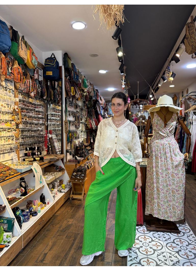 İtalyan Keten Kapaklı Pantolon