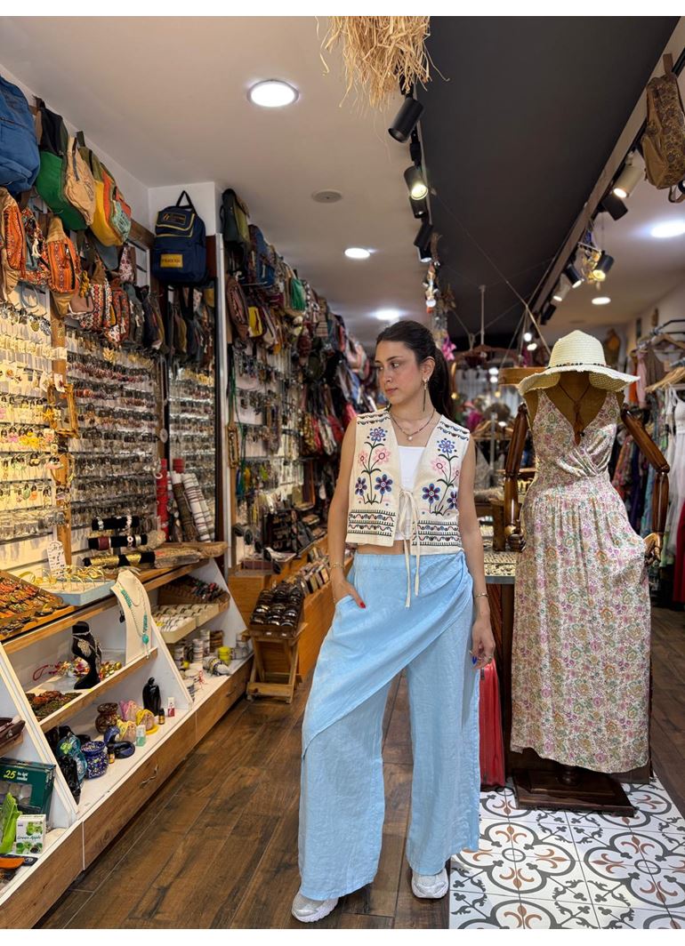 İtalyan Keten Kapaklı Pantolon