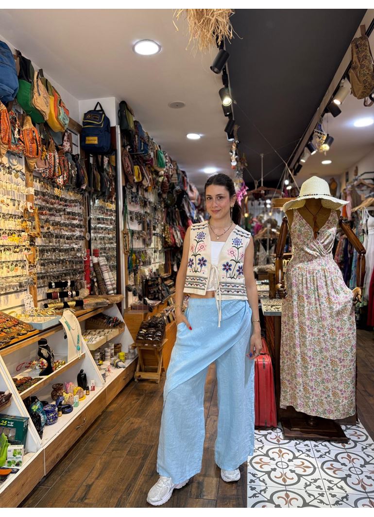 İtalyan Keten Kapaklı Pantolon