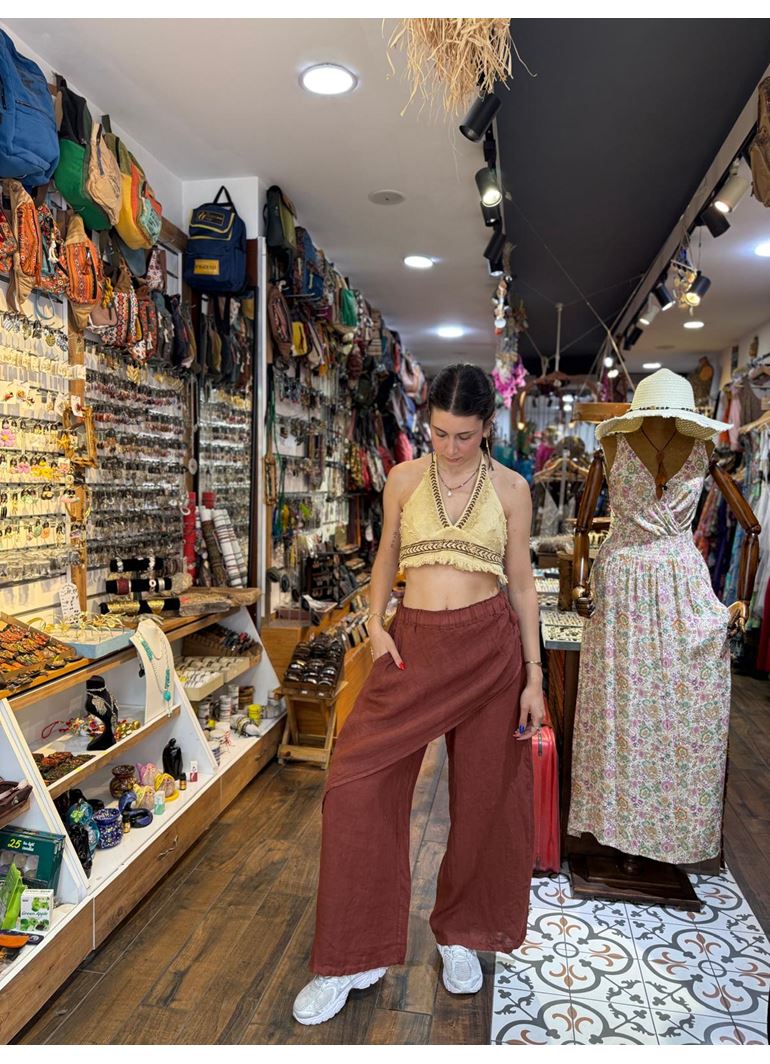 İtalyan Keten Kapaklı Pantolon