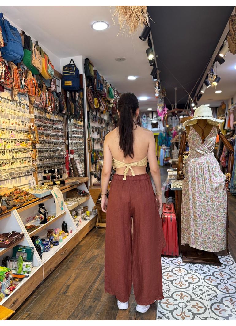 İtalyan Keten Kapaklı Pantolon