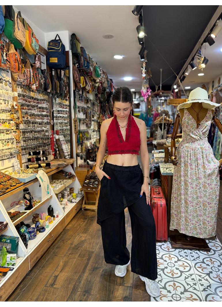 İtalyan Keten Kapaklı Pantolon