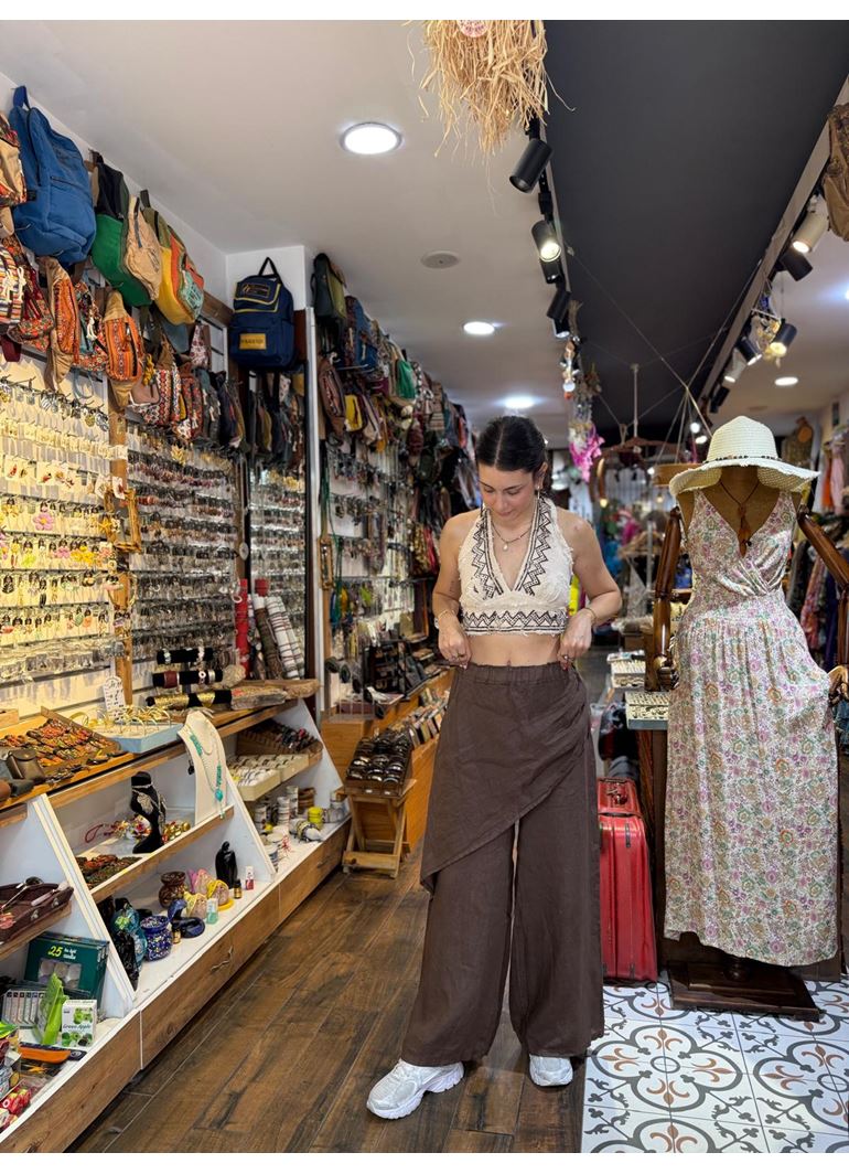 İtalyan Keten Kapaklı Pantolon