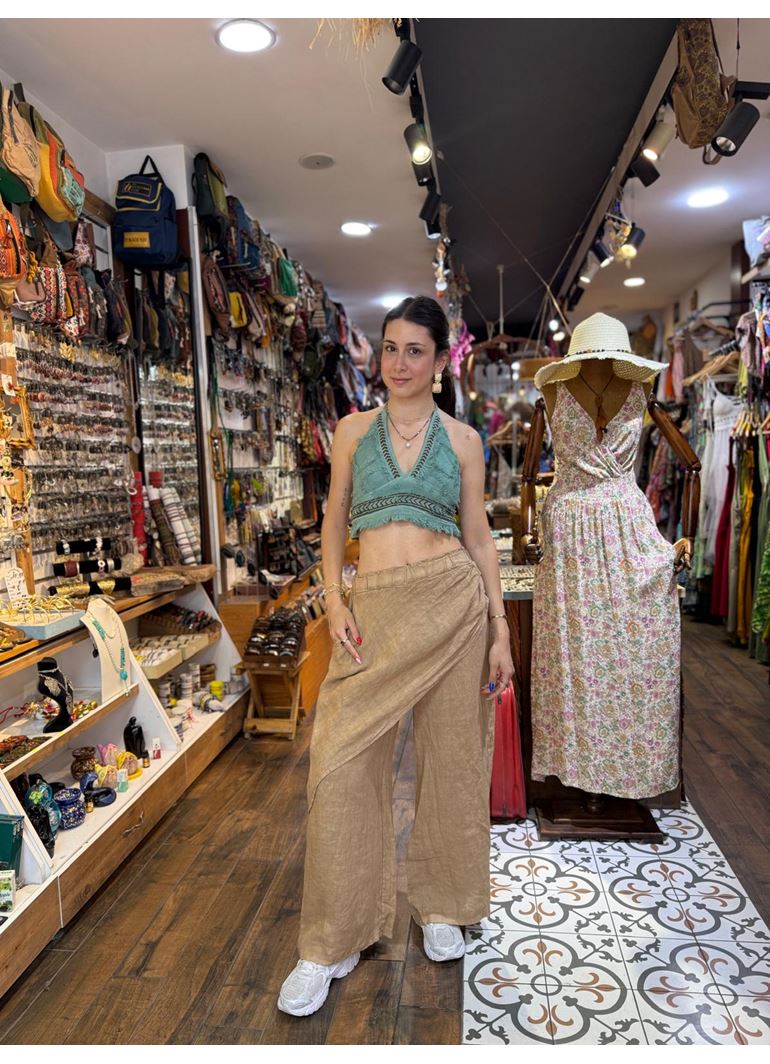İtalyan Keten Kapaklı Pantolon