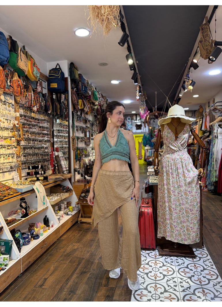 İtalyan Keten Kapaklı Pantolon