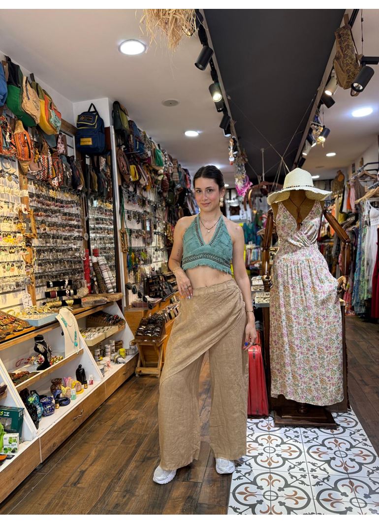 İtalyan Keten Kapaklı Pantolon