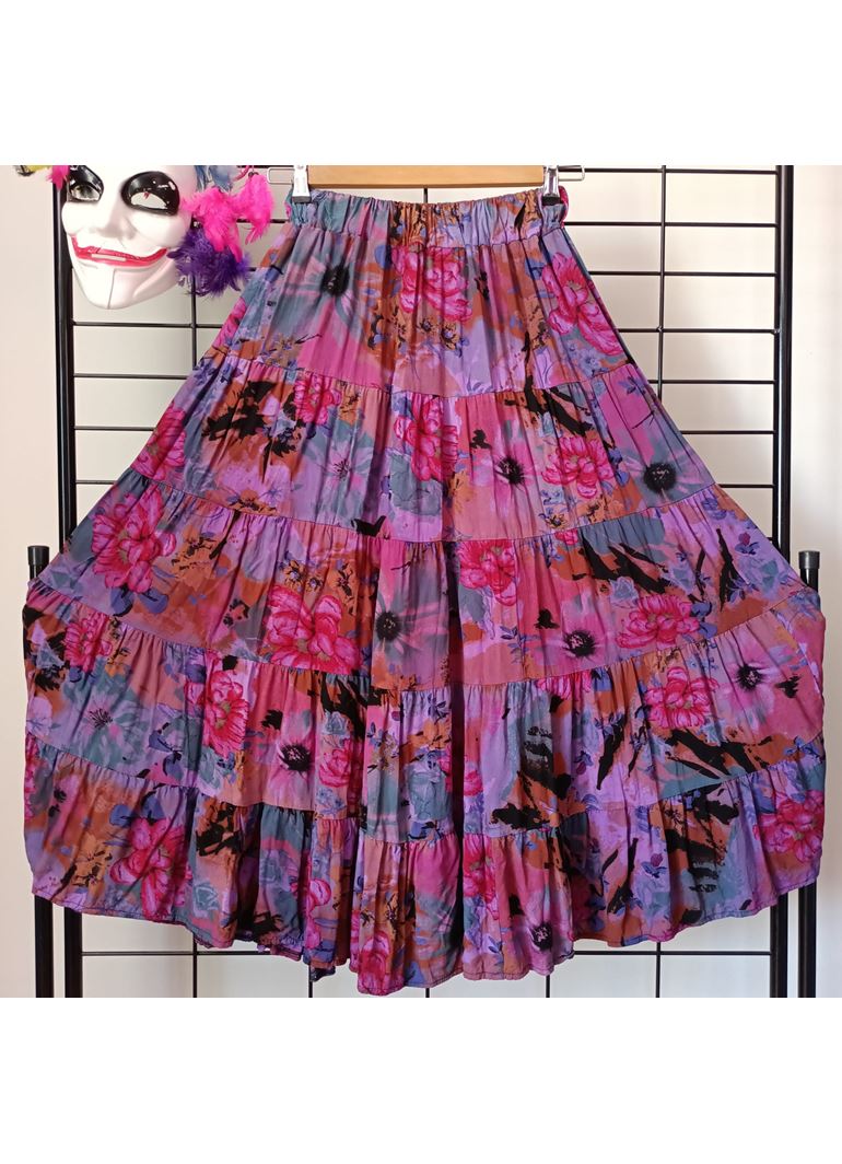 Patchwork Beli Lastikli Etek