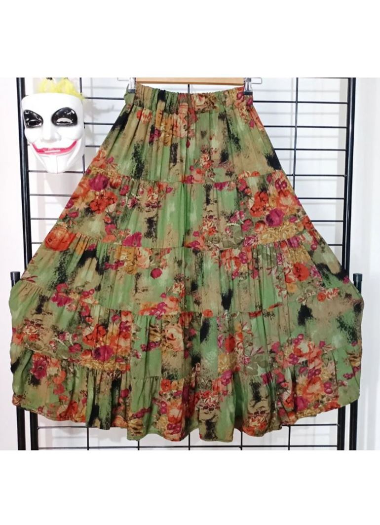 Patchwork Beli Lastikli Etek