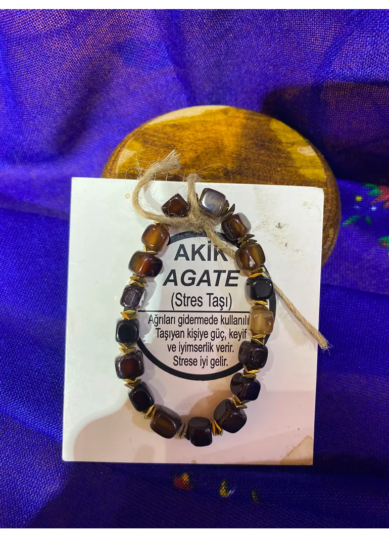 AKİK AGATE ( STRES TAŞI) DOĞAL TAŞ BİLEKLİK