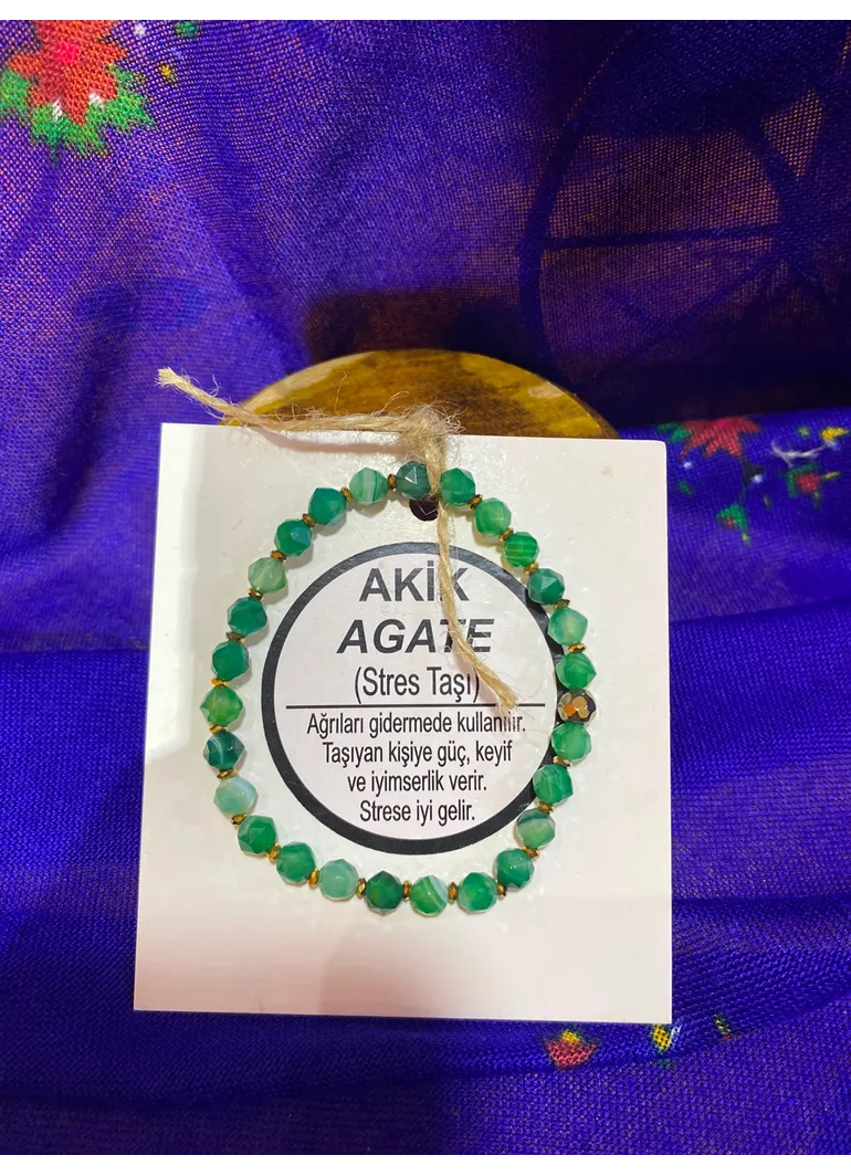 AKİK AGATE ( STRES TAŞI) DOĞAL TAŞ BİLEKLİK