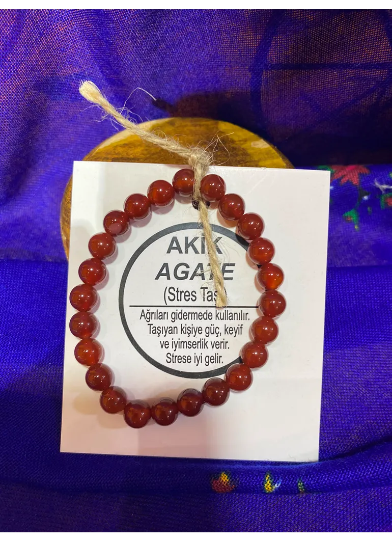AKİK AGATE ( STRES TAŞI) DOĞAL TAŞ BİLEKLİK
