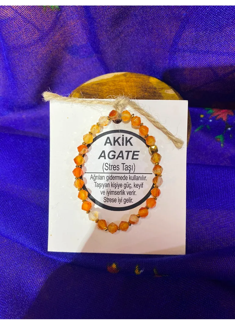 AKİK AGATE ( STRES TAŞI) DOĞAL TAŞ BİLEKLİK
