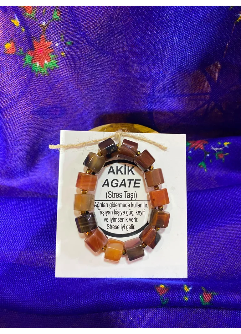 AKİK AGATE ( STRES TAŞI) DOĞAL TAŞ BİLEKLİK