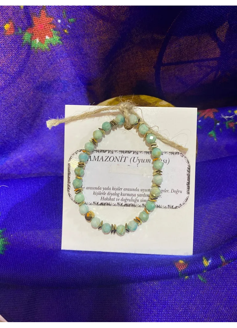 AMAZONİT (UYUM TAŞI) DOĞAL TAŞ BİLEKLİK