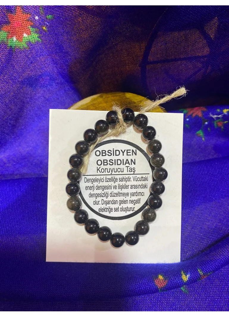 Obsidyen (Koruyucu Taş) Doğal Taş Bileklik