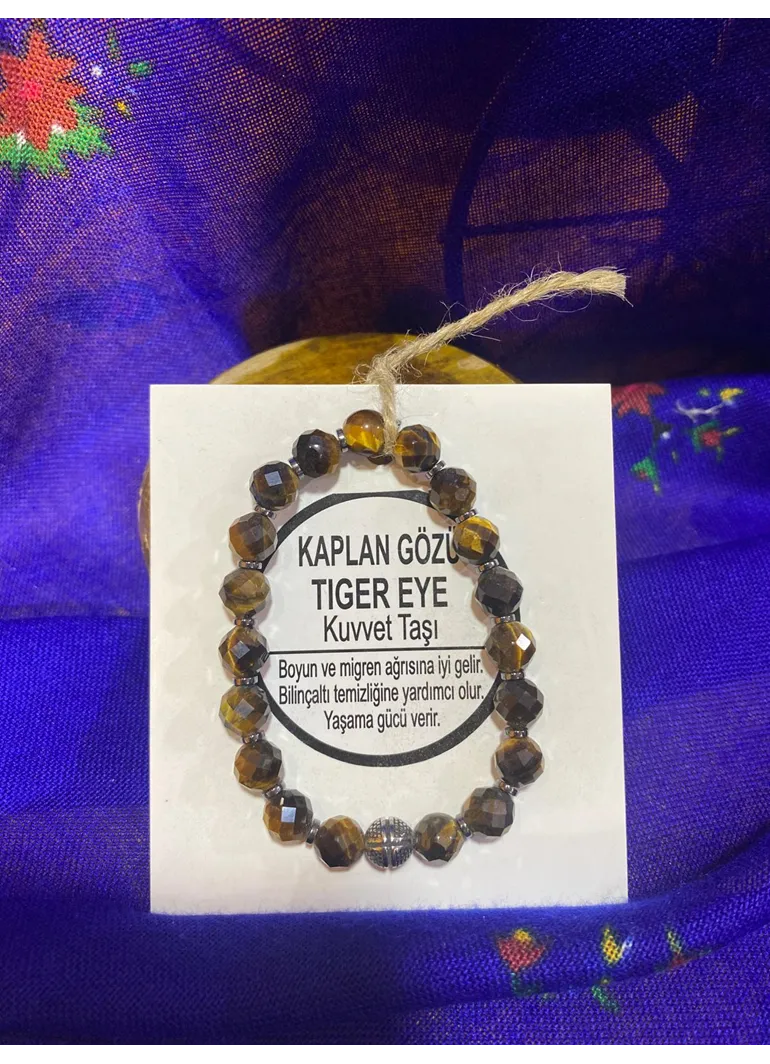KAPLAN GÖZÜ (KUVVET TAŞI) DOĞAL TAŞ BİLEKLİK