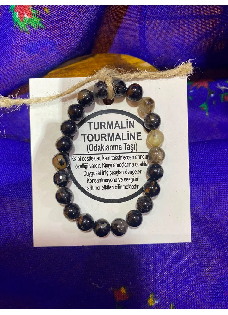 Turmalin (Odaklanma Taşı) Doğal Taş Bileklik