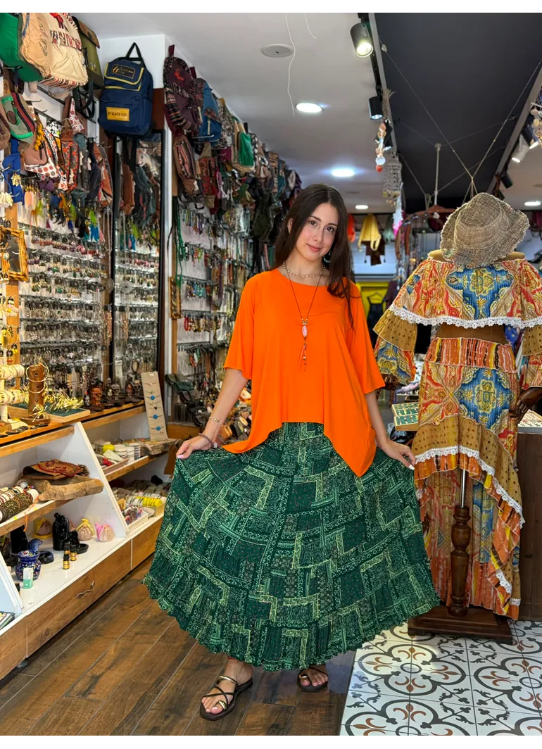 Patchwork Beli Lastikli Etek