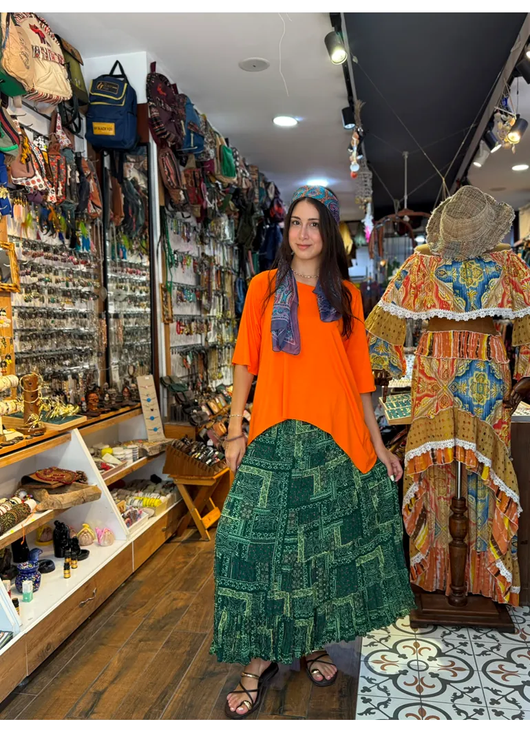 Patchwork Beli Lastikli Etek