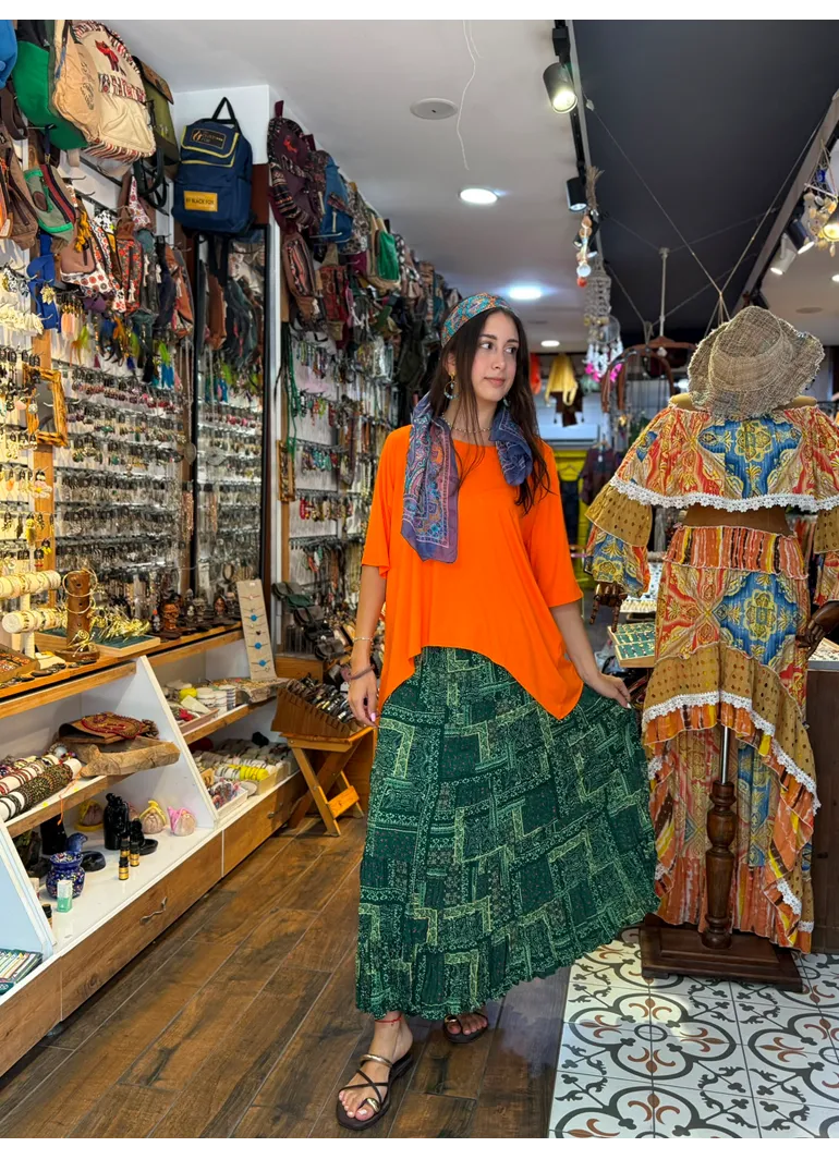 Patchwork Beli Lastikli Etek