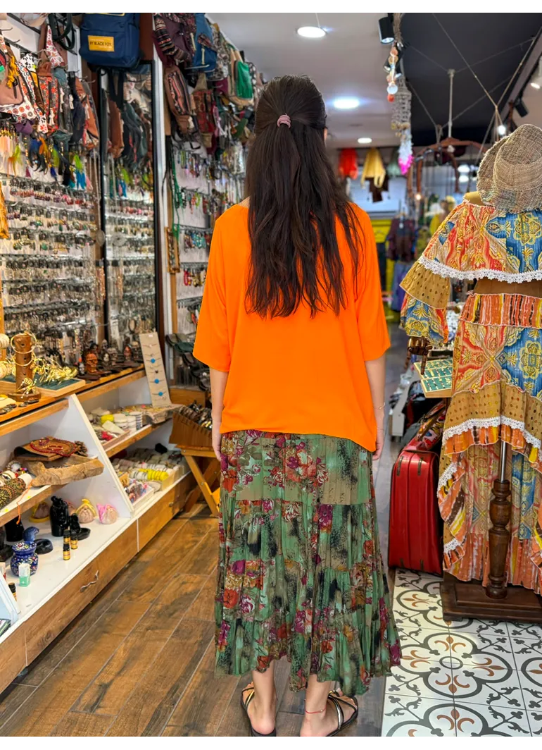 Patchwork Beli Lastikli Etek