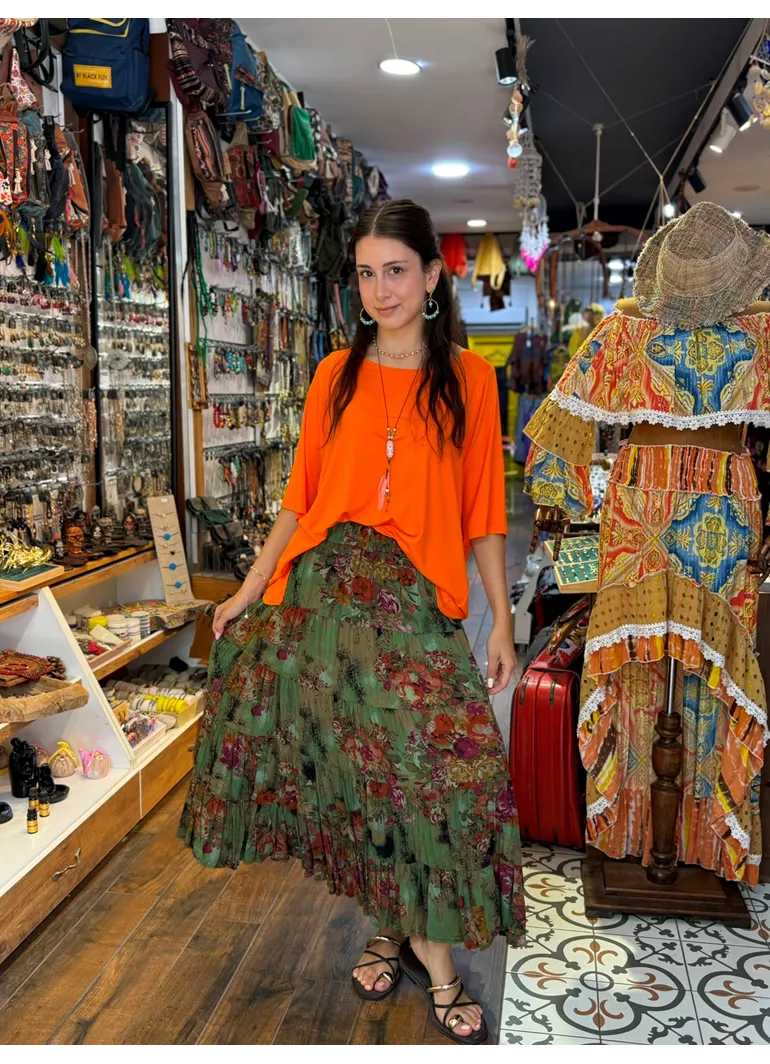 Patchwork Beli Lastikli Etek