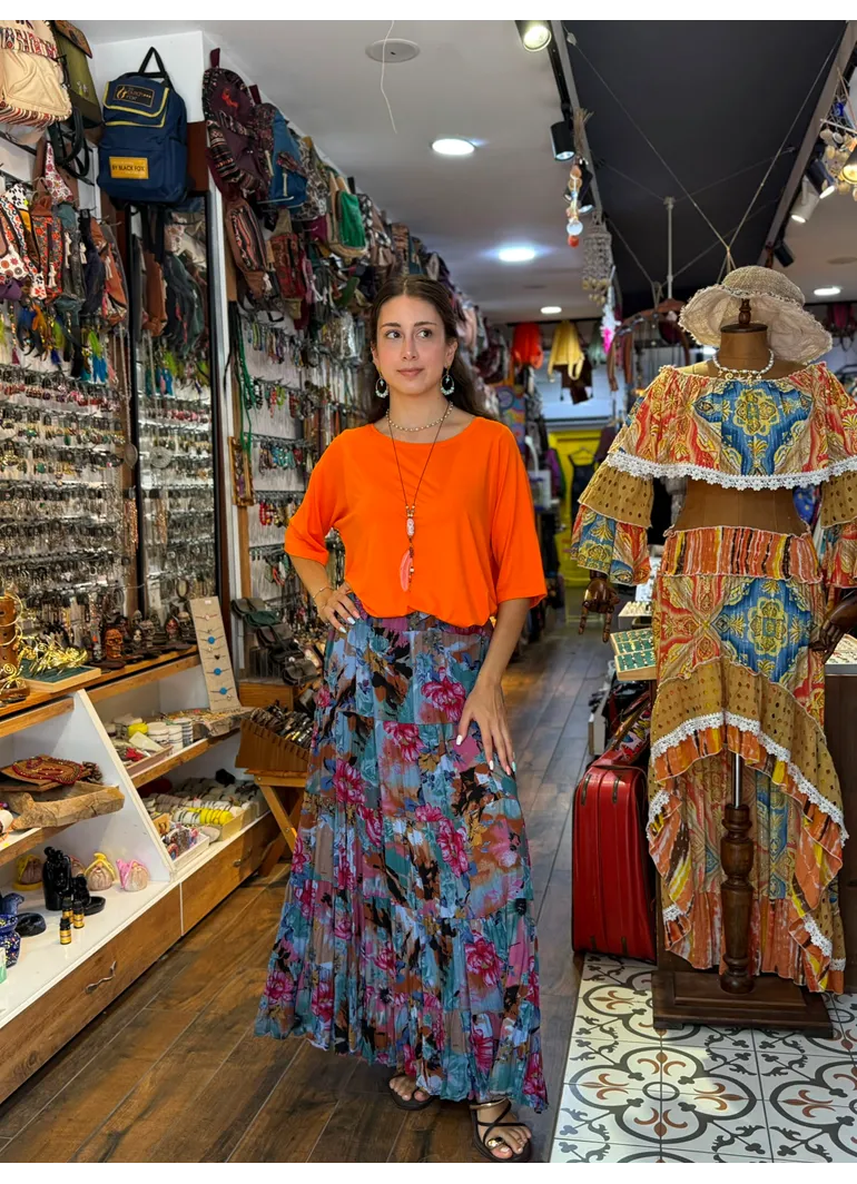 Patchwork Beli Lastikli Etek