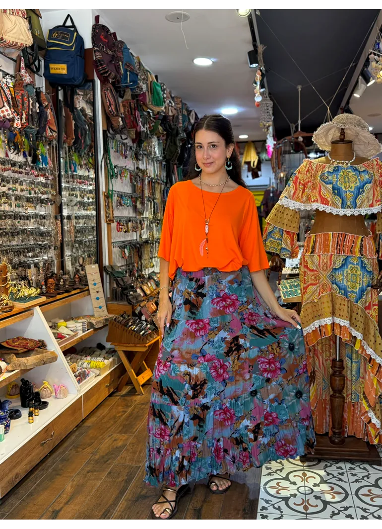 Patchwork Beli Lastikli Etek
