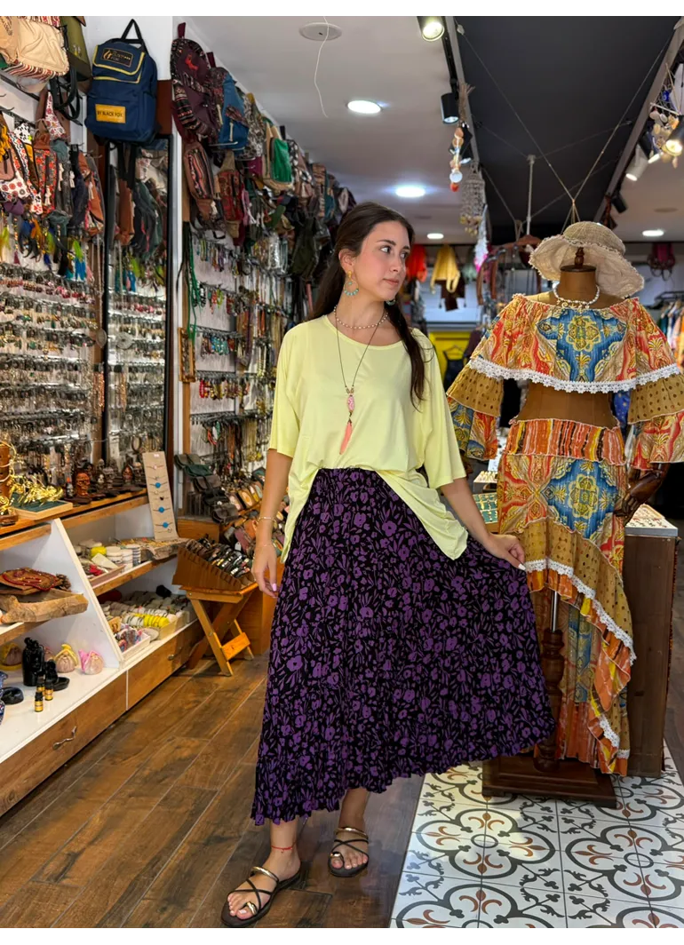 Patchwork Beli Lastikli Etek