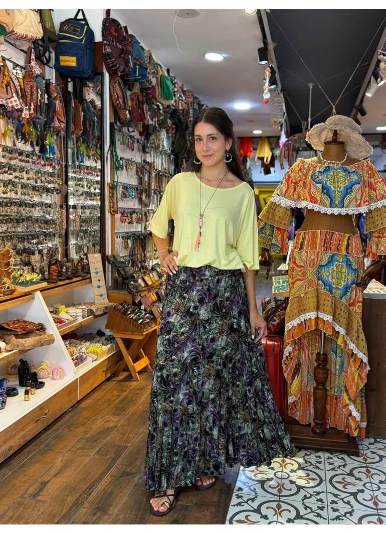 Patchwork Beli Lastikli Etek