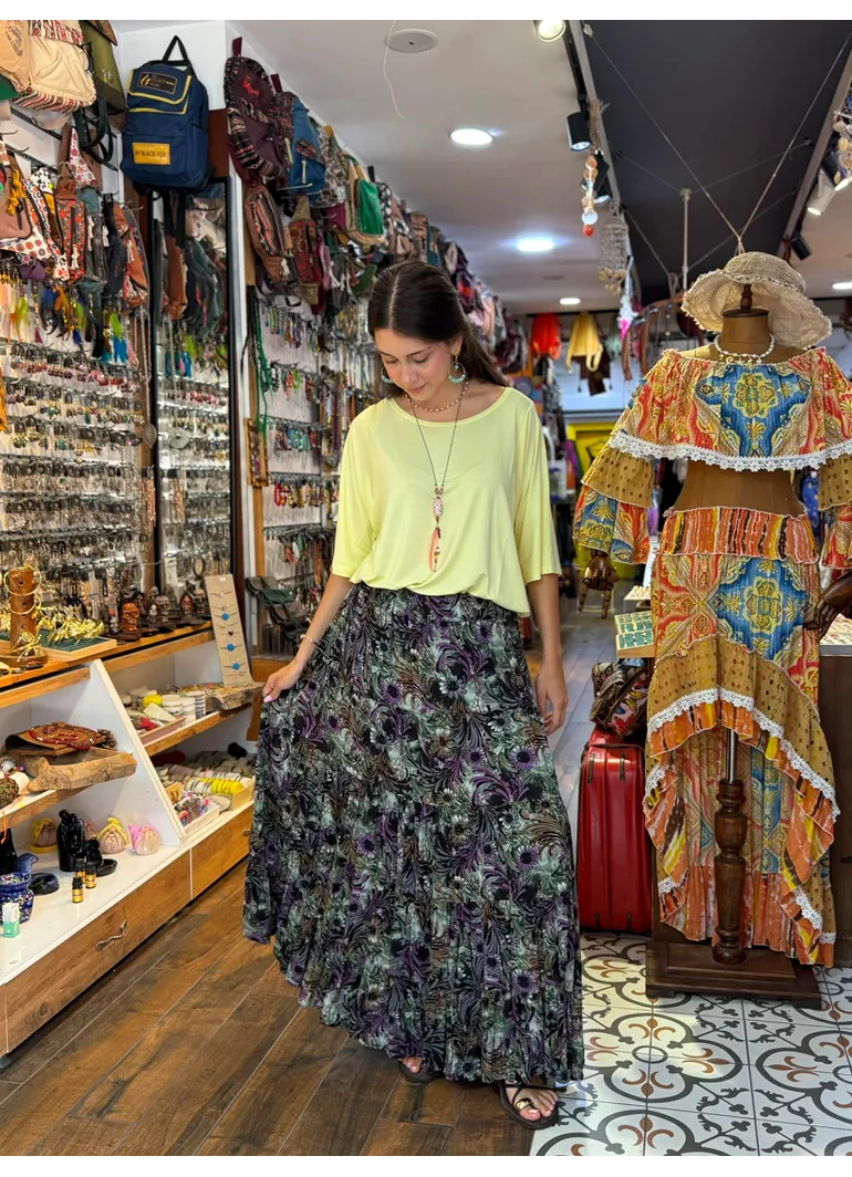 Patchwork Beli Lastikli Etek