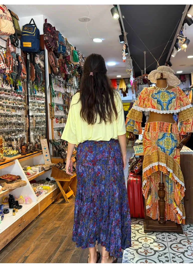 Patchwork Beli Lastikli Etek