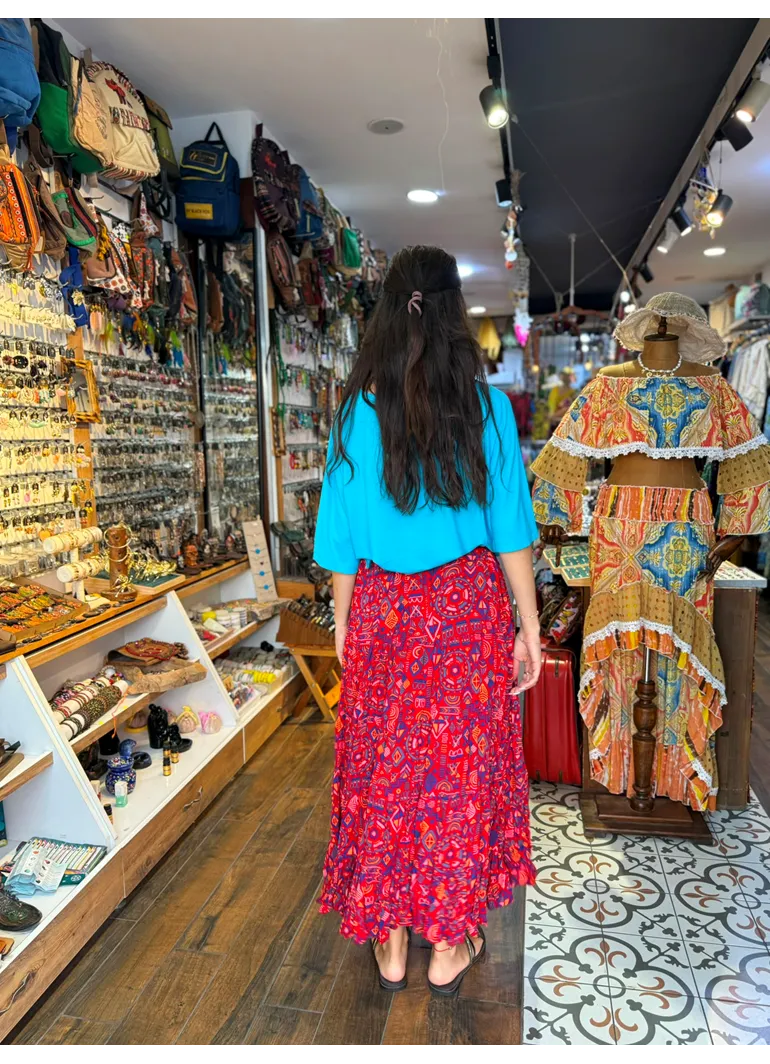 Patchwork Beli Lastikli Etek