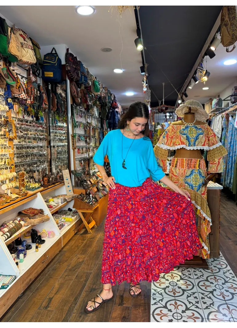 Patchwork Beli Lastikli Etek