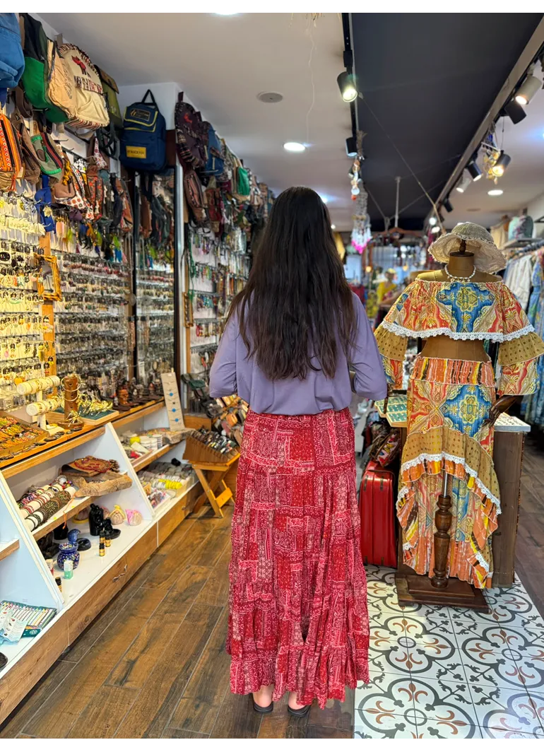 Patchwork Beli Lastikli Etek