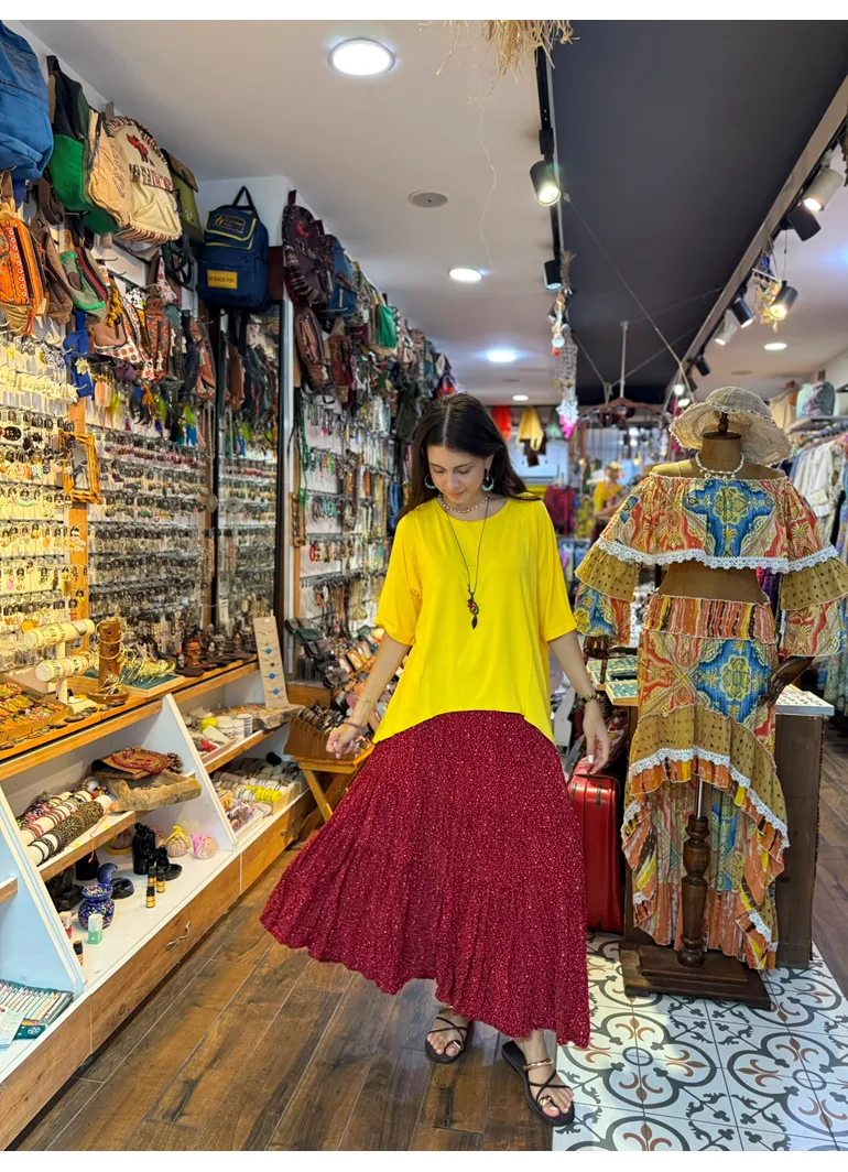 Patchwork Beli Lastikli Etek