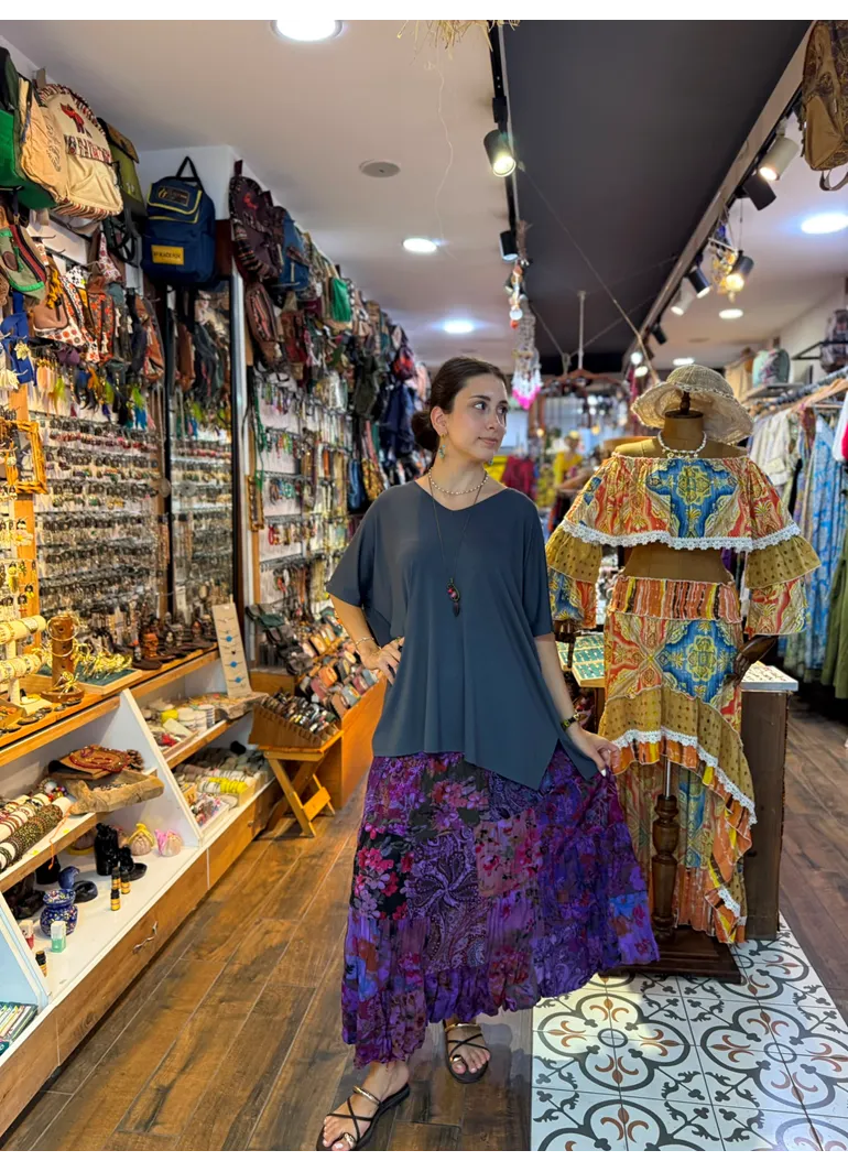 Patchwork Beli Lastikli Etek
