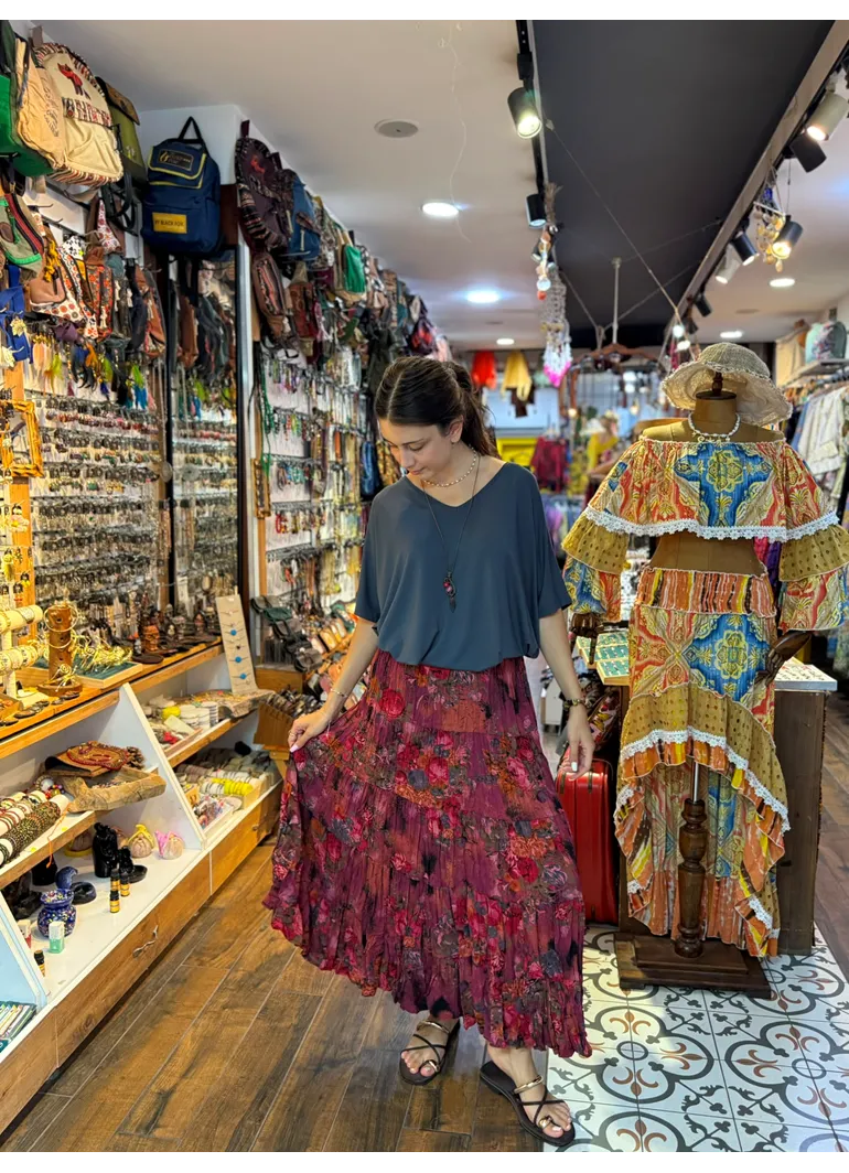 Patchwork Beli Lastikli Etek