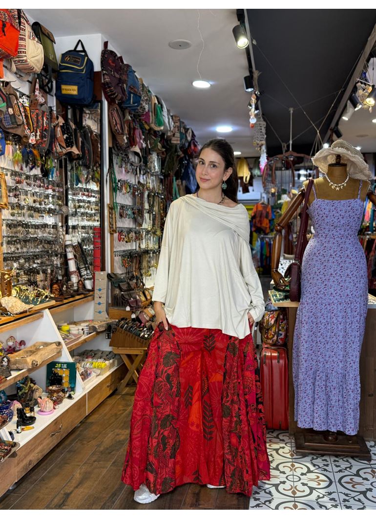 Nepal Tasarım Pantolon Kırmızı