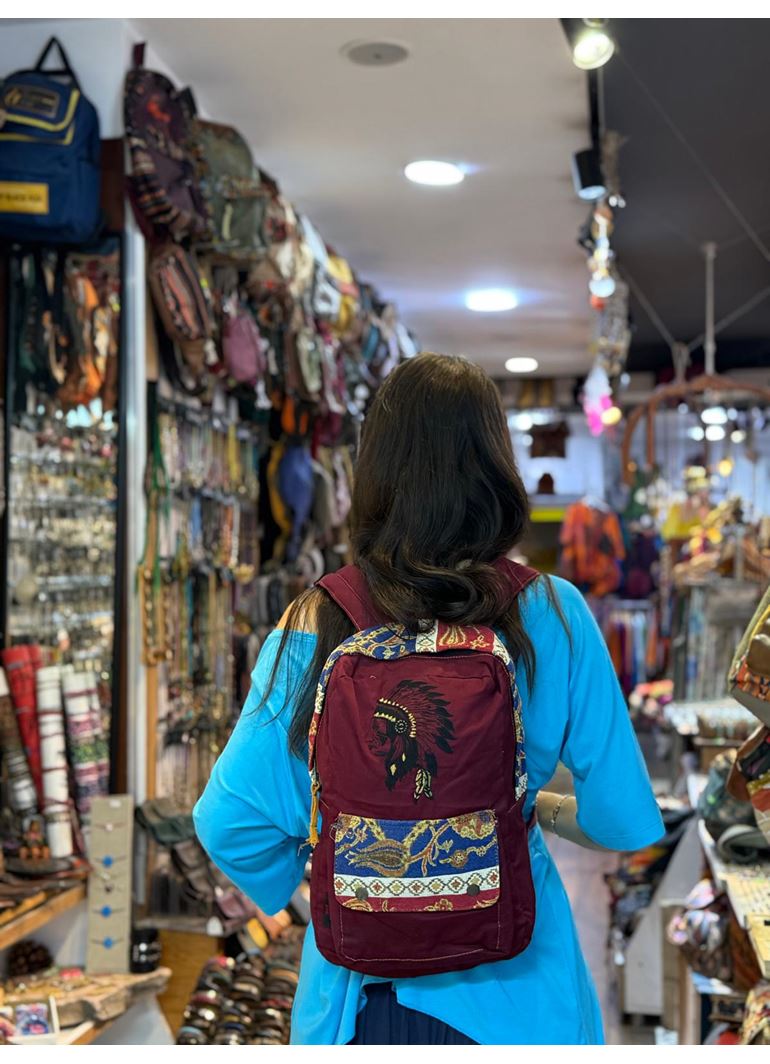 DOKUMA PAMUK SIRT ÇANTASI