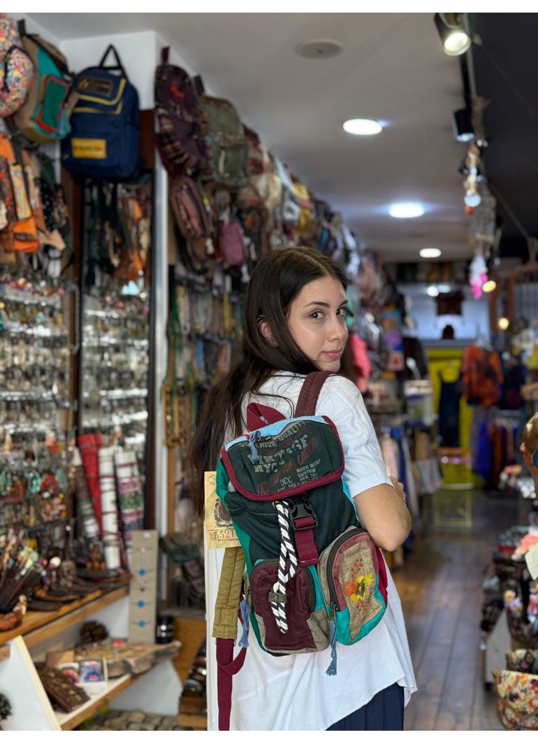 DOKUMA PAMUK SIRT ÇANTASI