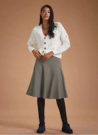 Bohem Tarz Krem Kloş Etek