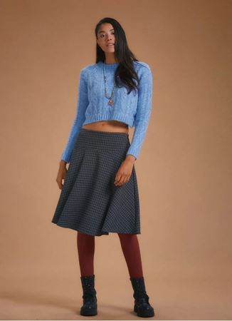 Bohem Tarz Gri Kloş Etek